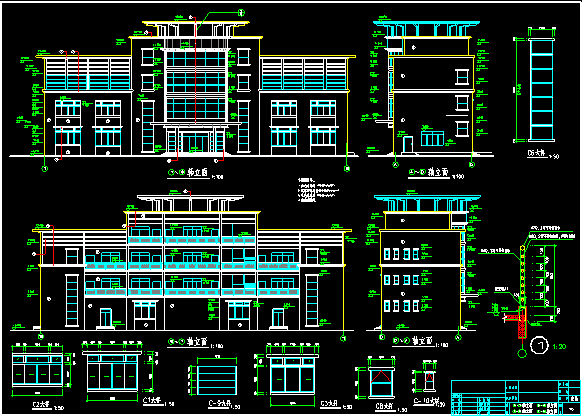 四層辦公樓建筑設(shè)計(jì)CAD